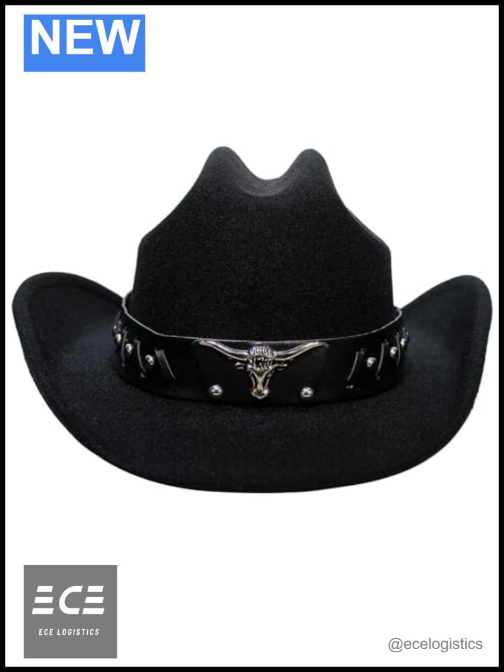 Western Cowboy Hat Wide Brim Felt Fedora Cotton Polyester